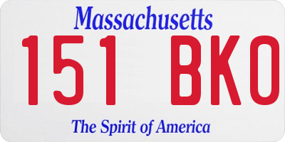 MA license plate 151BK0