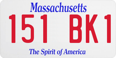 MA license plate 151BK1
