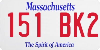 MA license plate 151BK2