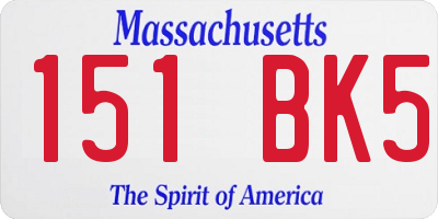 MA license plate 151BK5