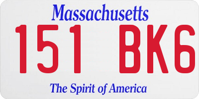 MA license plate 151BK6