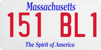 MA license plate 151BL1