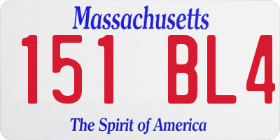 MA license plate 151BL4