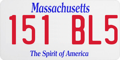 MA license plate 151BL5