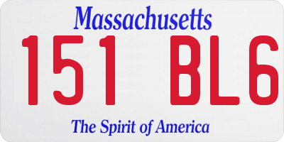 MA license plate 151BL6
