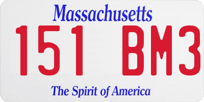MA license plate 151BM3
