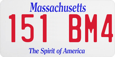 MA license plate 151BM4