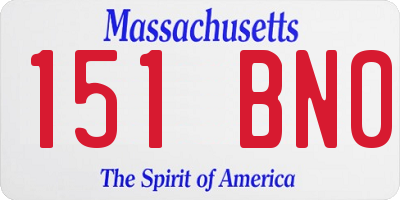 MA license plate 151BN0