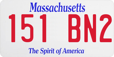 MA license plate 151BN2