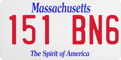 MA license plate 151BN6