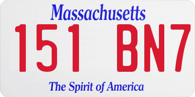 MA license plate 151BN7