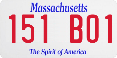 MA license plate 151BO1