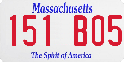 MA license plate 151BO5