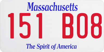 MA license plate 151BO8