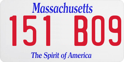 MA license plate 151BO9