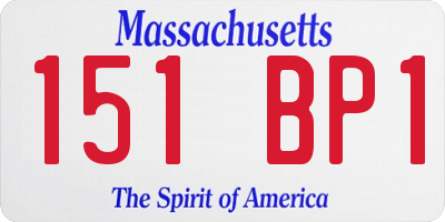 MA license plate 151BP1