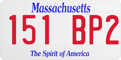 MA license plate 151BP2