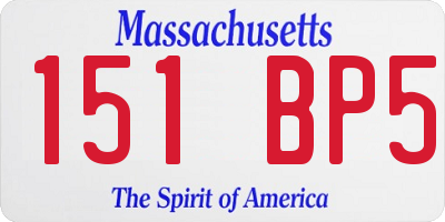 MA license plate 151BP5