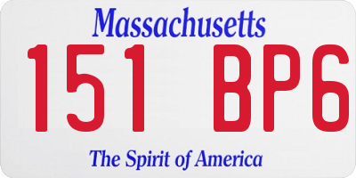 MA license plate 151BP6