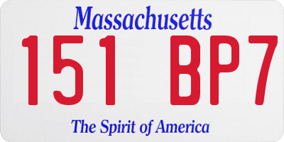 MA license plate 151BP7