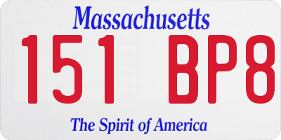 MA license plate 151BP8