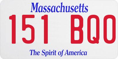 MA license plate 151BQ0