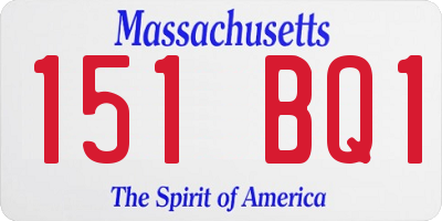 MA license plate 151BQ1