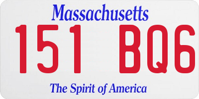 MA license plate 151BQ6