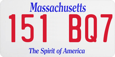 MA license plate 151BQ7