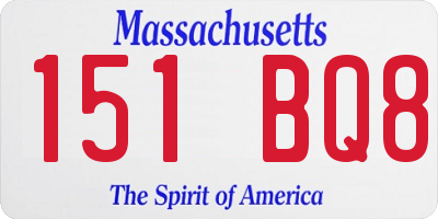 MA license plate 151BQ8