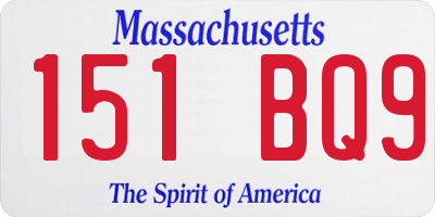 MA license plate 151BQ9
