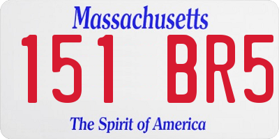 MA license plate 151BR5