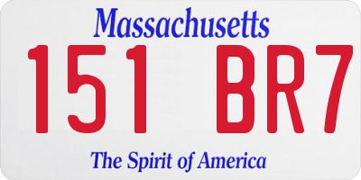 MA license plate 151BR7
