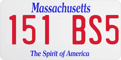 MA license plate 151BS5
