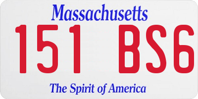 MA license plate 151BS6