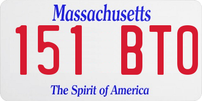 MA license plate 151BT0