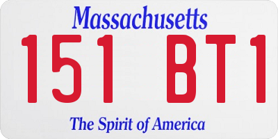 MA license plate 151BT1