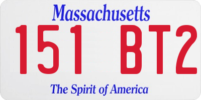 MA license plate 151BT2