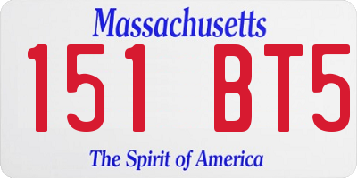 MA license plate 151BT5
