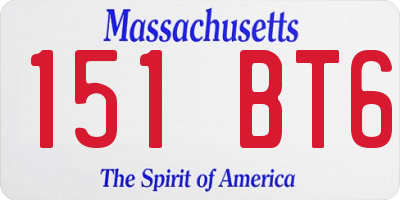 MA license plate 151BT6
