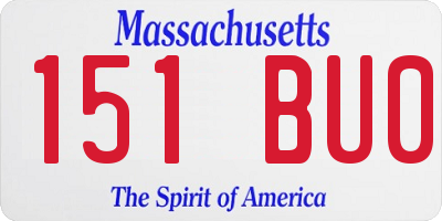 MA license plate 151BU0