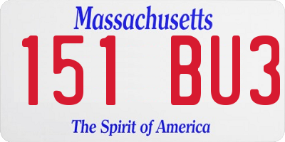 MA license plate 151BU3