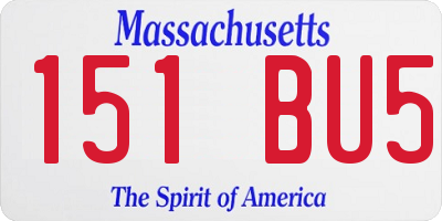 MA license plate 151BU5