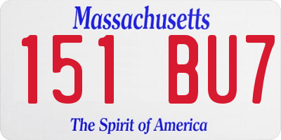 MA license plate 151BU7
