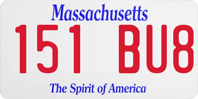 MA license plate 151BU8