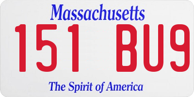 MA license plate 151BU9