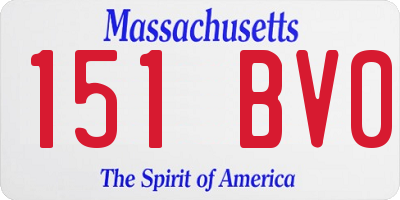 MA license plate 151BV0