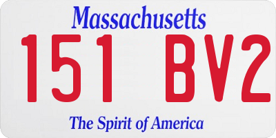 MA license plate 151BV2