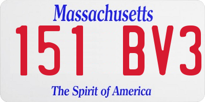MA license plate 151BV3