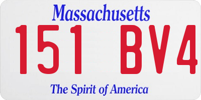 MA license plate 151BV4